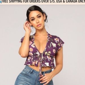 Fashion nova floral crop top